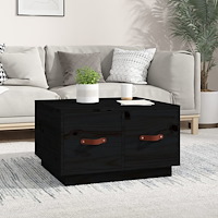 vidaXL Soffbord svart 60x53x35 cm massiv furu