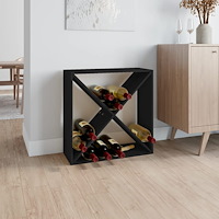 vidaXL Vinskåp svart 62x25x62 cm massiv furu