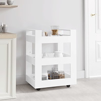vidaXL Köksvagn vit 60x45x80 cm konstruerat trä