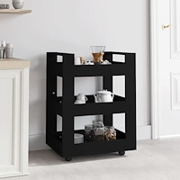 vidaXL Köksvagn svart 60x45x80 cm konstruerat trä