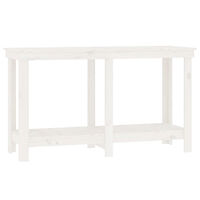 vidaXL Skobänk vit 140x50x80 cm massiv furu