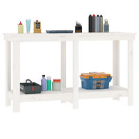 vidaXL Skobänk vit 140x50x80 cm massiv furu