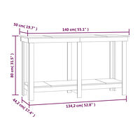 vidaXL Skobänk vit 140x50x80 cm massiv furu