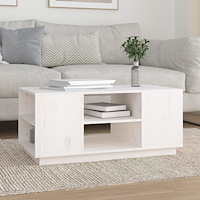 vidaXL Soffbord vit 90x49x40,5 cm massiv furu