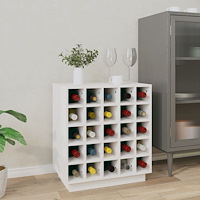 vidaXL Vinskåp vit 55,5x34x61 cm massiv furu