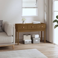 vidaXL Konsolbord honungsbrun 114x40x75 cm massiv furu