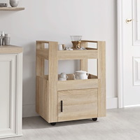 vidaXL Köksvagn sonoma-ek 60x45x80 cm konstruerat trä