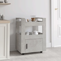 vidaXL Köksvagn betonggrå 60x45x80 cm konstruerat trä