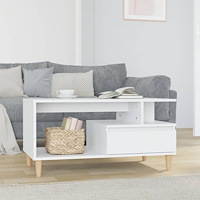 vidaXL Soffbord vit högglans 90x49x45 cm konstruerat trä