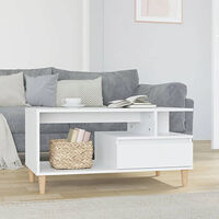 vidaXL Soffbord vit högglans 90x49x45 cm konstruerat trä