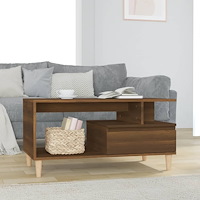 vidaXL Soffbord brun ek 90x49x45 cm konstruerat trä