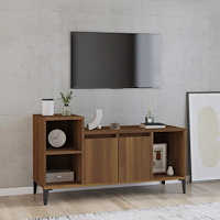vidaXL Tv-bänk brun ek 100x35x55 cm konstruerat trä