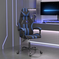 vidaXL Gamingstol svart och blå konstläder