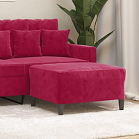 vidaXL Fotpall vinröd 70x55x41 cm sammet
