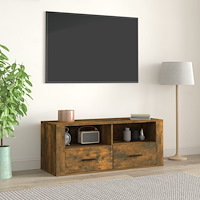 vidaXL Tv-bänk rökfärgad ek 100x35x40 cm konstruerat trä