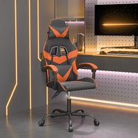 vidaXL Snurrbar gamingstol svart och orange konstläder