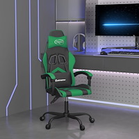 vidaXL Snurrbar gamingstol svart och grön konstläder