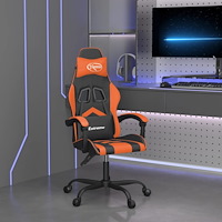 vidaXL Snurrbar gamingstol svart och orange konstläder