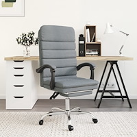 vidaXL Kontorsstol med massage ljusgrå tyg