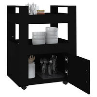 vidaXL Köksvagn svart 60x45x80 cm konstruerat trä
