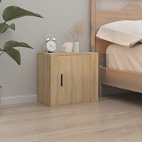 vidaXL Väggmonterat sängbord sonoma-ek 50x30x47 cm