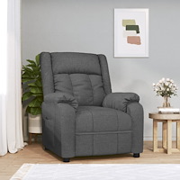 vidaXL Reclinerfåtölj mörkgrå tyg