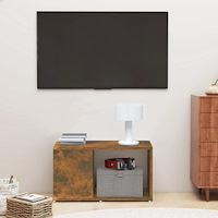 vidaXL Tv-bänk rökfärgad ek 60x24x32cm konstruerat trä