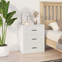 vidaXL Sängbord vit 50x36x60 cm konstruerat trä