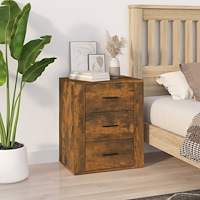 vidaXL Sängbord rökfärgad ek 50x36x60 cm konstruerat trä