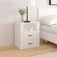 vidaXL Sängbord vit 50x36x60 cm konstruerat trä