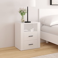 vidaXL Sängbord vit 50x36x60 cm konstruerat trä