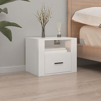 vidaXL Väggmonterade sängbord vit 50x36x40 cm