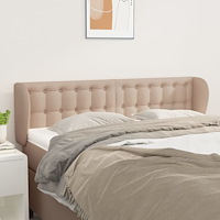 vidaXL Sänggavel med kanter cappuccino 147x23x78/88 cm konstläder
