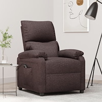 vidaXL Elektrisk reclinerfåtölj mörkbrun tyg