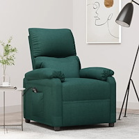 vidaXL Elektrisk reclinerfåtölj mörkgrön tyg
