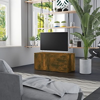 vidaXL Tv-bänk rökfärgad ek 80x34x36 cm konstruerat trä