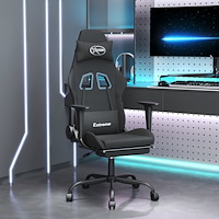 vidaXL Gamingstol med fotstöd svart tyg