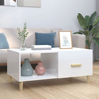 vidaXL Soffbord vit högglans 89,5x50x40 cm konstruerat trä