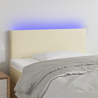 vidaXL Sänggavel LED gräddvit 80x5x78/88 cm konstläder