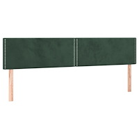 vidaXL Sänggavel LED mörkgrön 160x5x78/88 cm sammet