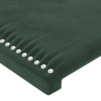 vidaXL Sänggavel LED mörkgrön 160x5x78/88 cm sammet