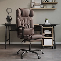 vidaXL Kontorsstol brun konstläder