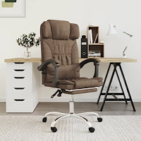vidaXL Kontorsstol med massage brun tyg