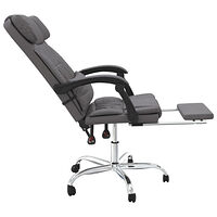 vidaXL Kontorsstol med massage grå konstläder