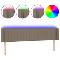 vidaXL Sänggavel LED taupe 163x16x78/88 cm tyg