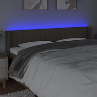 vidaXL Sänggavel LED taupe 163x16x78/88 cm tyg
