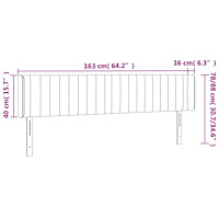 vidaXL Sänggavel LED taupe 163x16x78/88 cm tyg