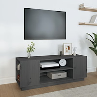 vidaXL Tv-bänk grå 110x35x40,5 cm massiv furu