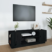 vidaXL Tv-bänk svart 110x35x40,5 cm massiv furu