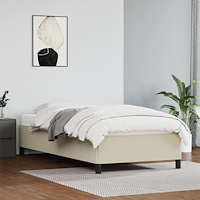 vidaXL Sängram gräddvit 90x190 cm konstläder